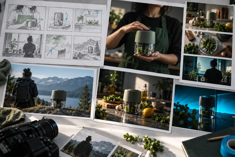 Première version d'un concept vidéo IA pour une publicité produit