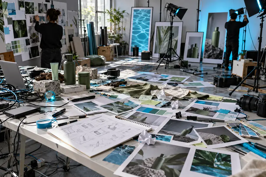 Unstructured advertising workflow with scattered creative decisions